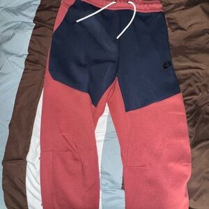 Nike Kids Colorblock Joggers - Red and Navy